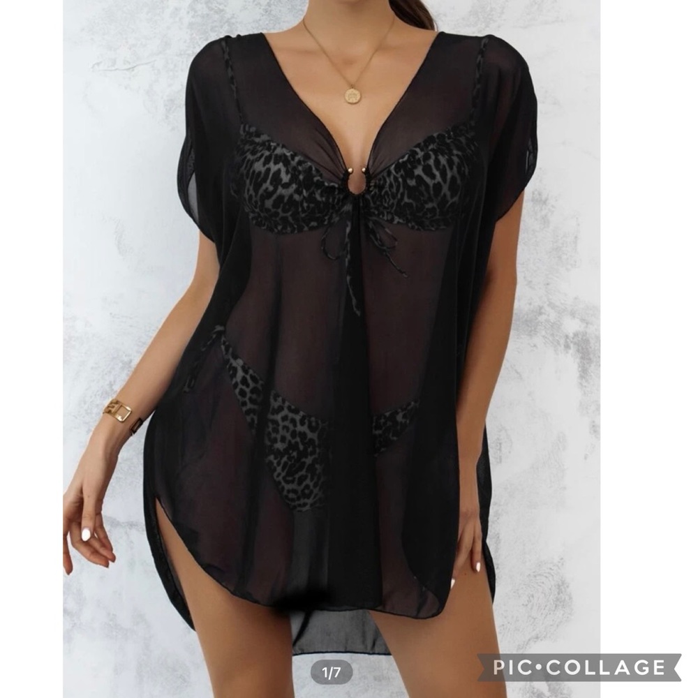 SheIn one size sheer swim coverup